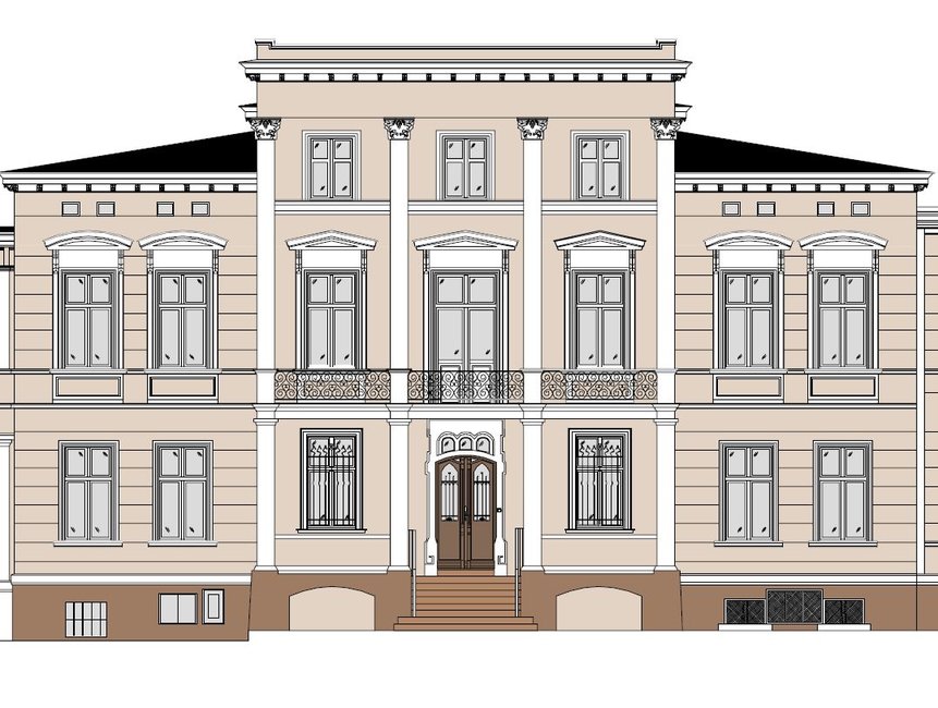 Główne wejście do budynku po remoncie.