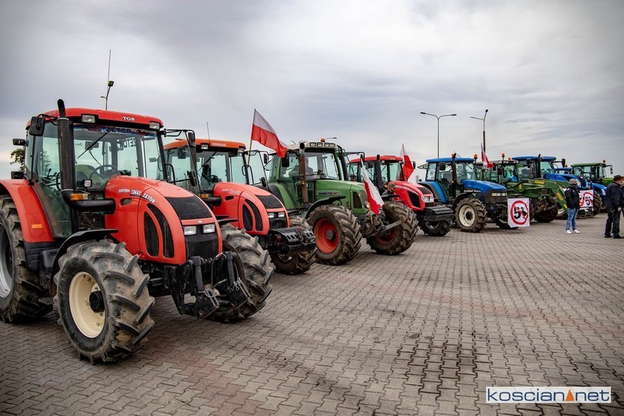 Kościan, październik 2020. Rolnicy protestują przeciwko ustawie o ochronie zwierząt (tzw. „piątka dla zwierząt”)  