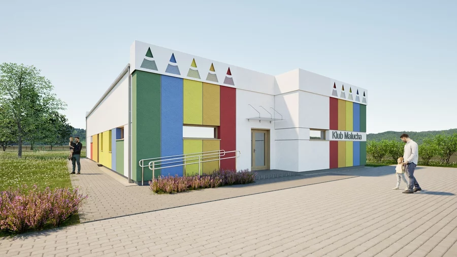 Klub będzie parterowym obiektem, który pomieści 30 dzieci w dwóch przestronnych salach z wyodrębnionymi strefami dziennej aktywności i snu.