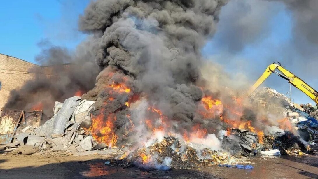 Tylko w marcu 2025 w zakładzie doszło do 3 pożarów. Fot. PSP Kościan