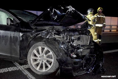 Rozpędzone volvo najechało na tył fiata