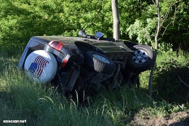 Zjechał z drogi i uderzył w drzewo