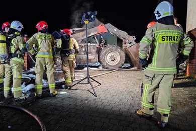 Spłonęła ładowarka teleskopowa