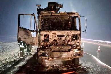 Pożar betoniarki na S5. Spłonęła kabina pojazdu